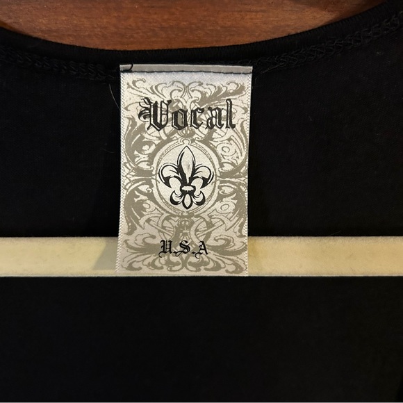 Vocal USA Women's Rhinestone Mesh Knit Open Cardigan Top Size S - Picture 2 of 7